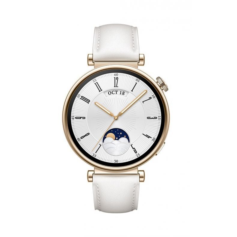 Huawei Watch GT4 41mm su odine balta apyranke.