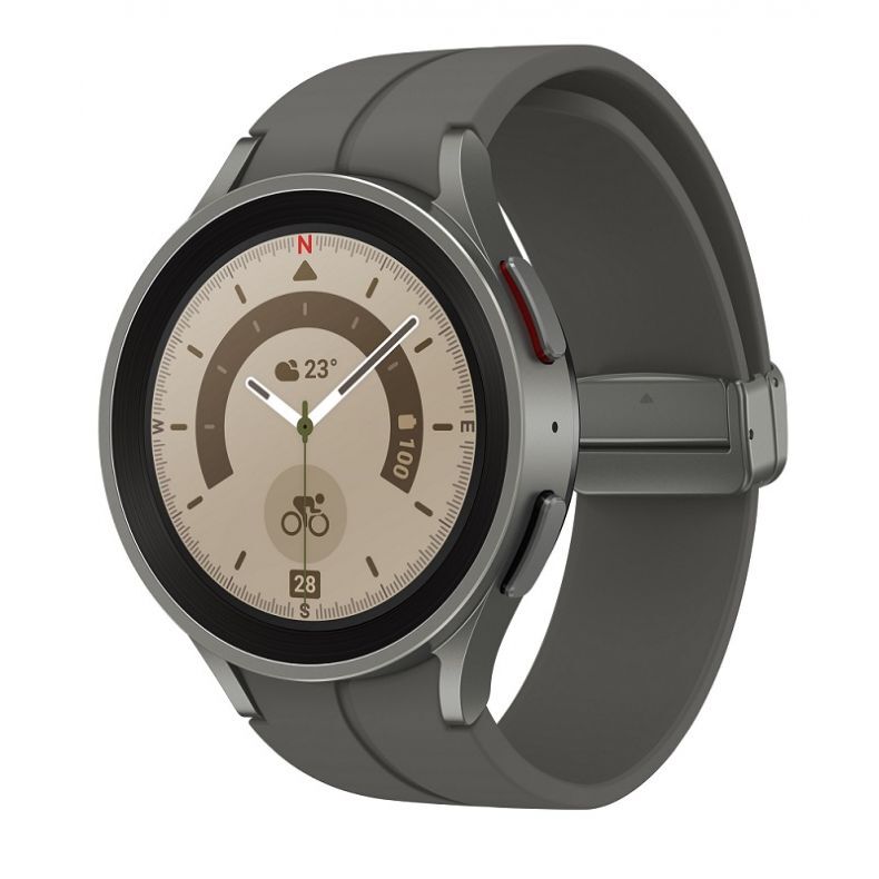Samsung Galaxy Watch5 Pro e-sim gray Titianium is priekio su mygtukais