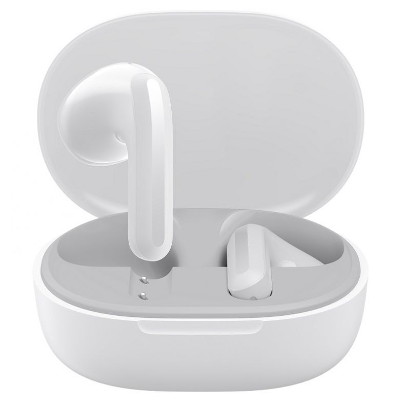  Xiaomi Buds 4 lite baltos spalvos dėklas atidarytas is virsaus isimta viena ausine