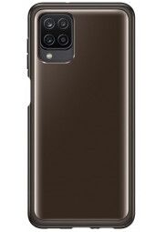 Samsung galaxy A12 originalus silikoninis dėklas juodas ant telefono
