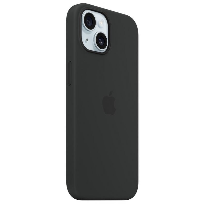 Apple iPhone 15 Pro silikoninis dėklas Black (juodas) su MagSafe, 2 nuotrauka