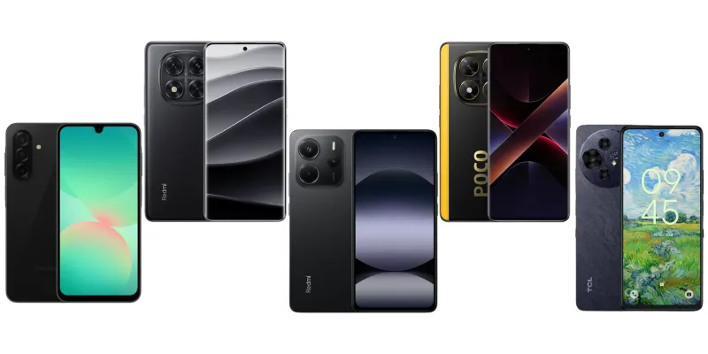 TOP 5 biudžetiniai išmanieji telefonai 2025 metais – greita apžvalga