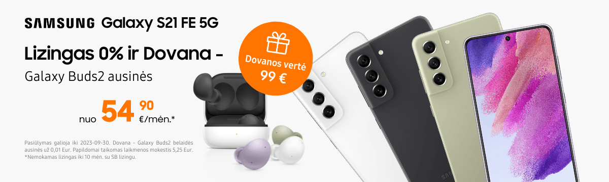 MP.lt Samsung Galaxy S21 Fe akcija dovana Buds2