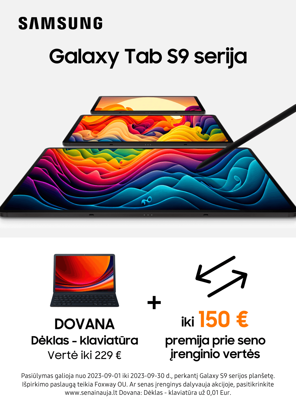 MP.lt Samsung Galaxy Tab S9 serija akcija dovana