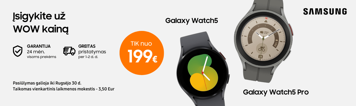 MP.lt Samsung Galaxy Watch5 akcija