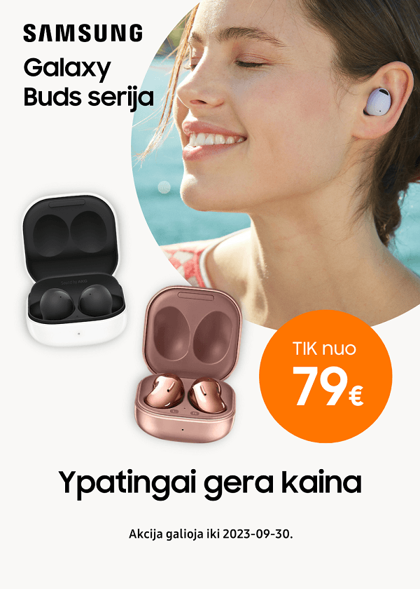 MP.lt Samsung Galaxy Buds serija akcija gera kaina