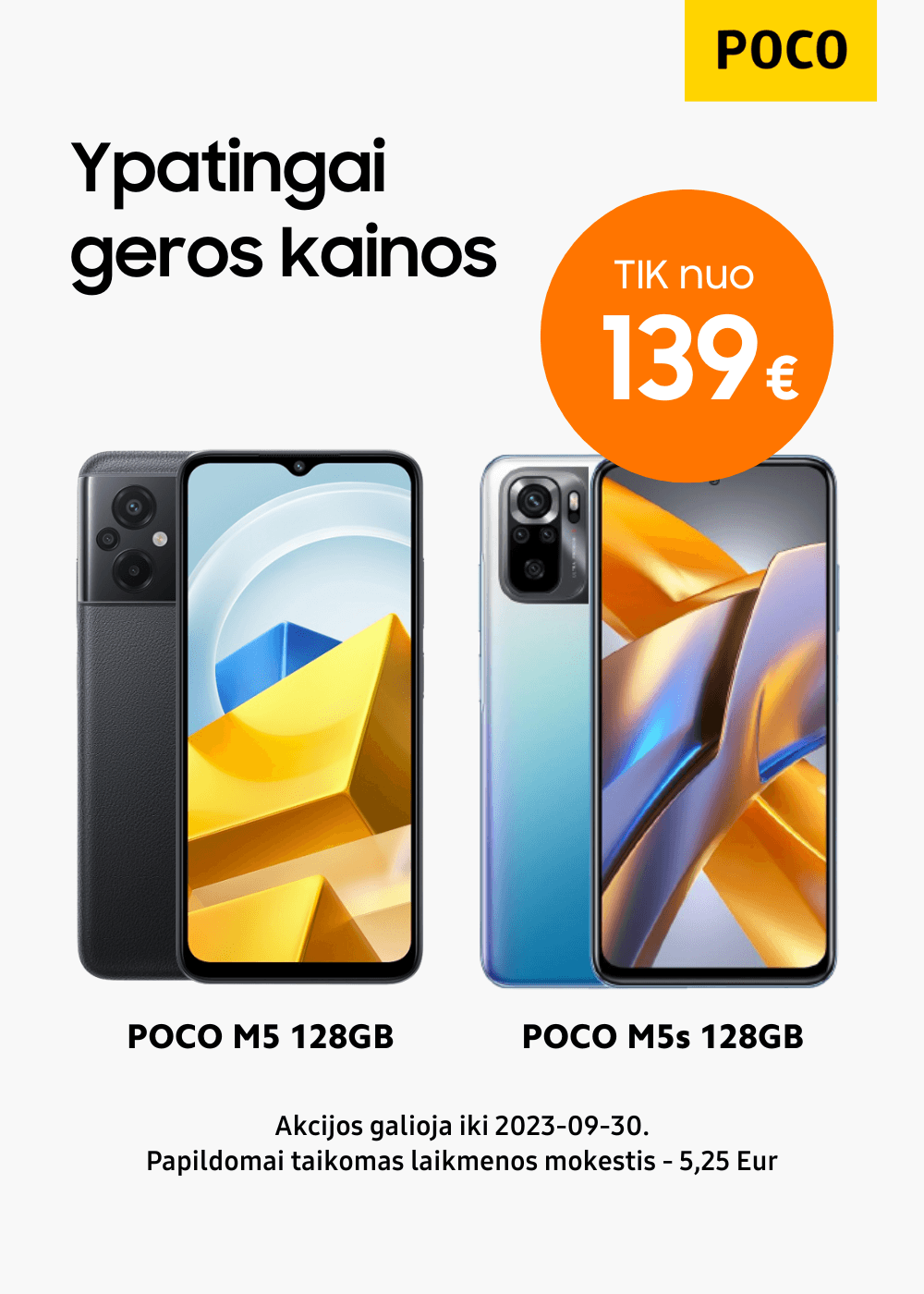 MP.lt Poco M5 M5s X5 5G gera kaina akcija