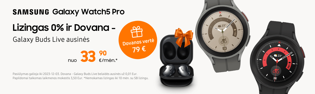 MP.lt Samsung Galaxy Watch5 Pro akcija dovana