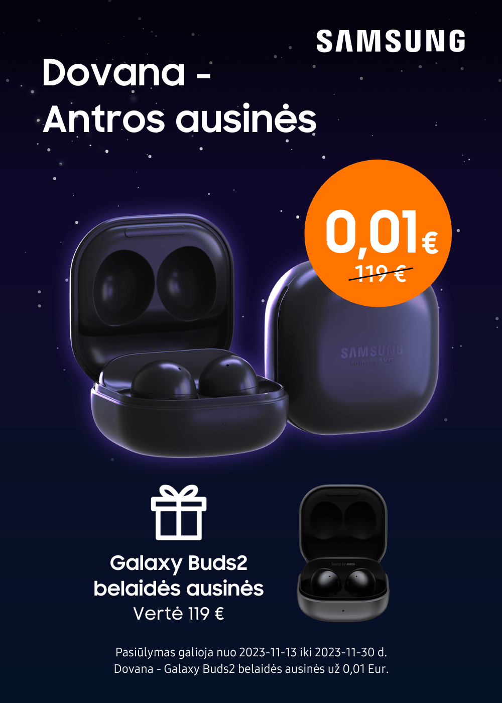 MP.lt Samsung Galaxy Buds2 ausinės dovanų