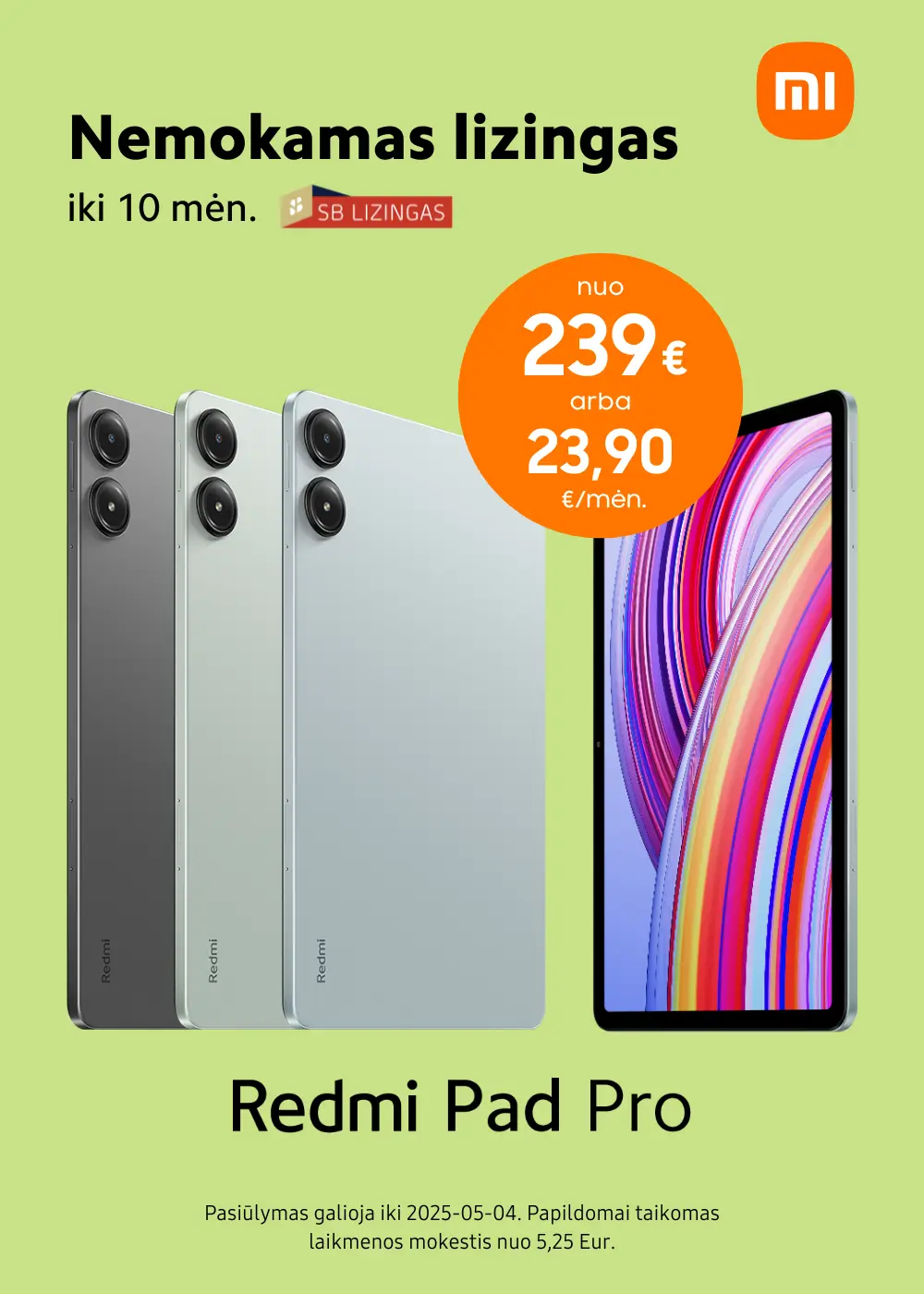 Xiaomi redmi Pad Pro lizingo akcija, Mobili prekyba