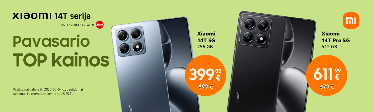 Xiaomi 14T pavasario TOP kainos, Mobili prekyba