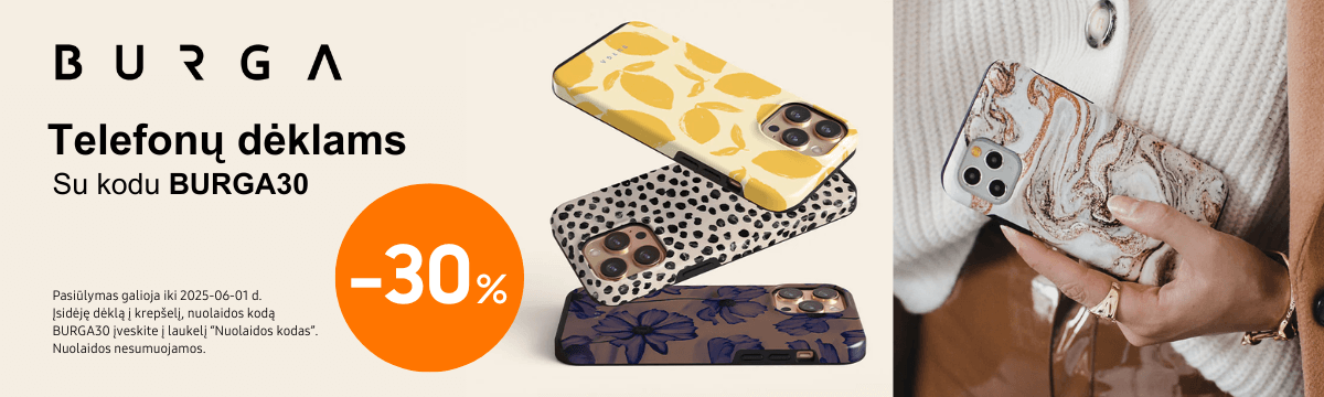 30% nuolaida Burga dėklams, Mobili prekyba