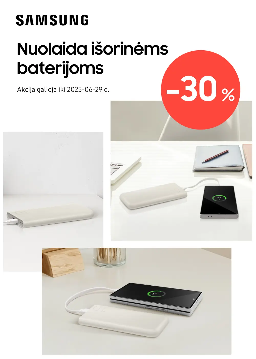Samsung išorinėms baterijoms -30%, Mobili prekyba