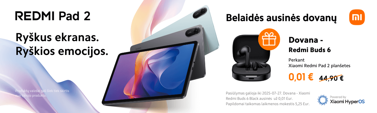 Redmi Pad 2 naujiena dovana - Redmi Buds 6, Mobili prekyba
