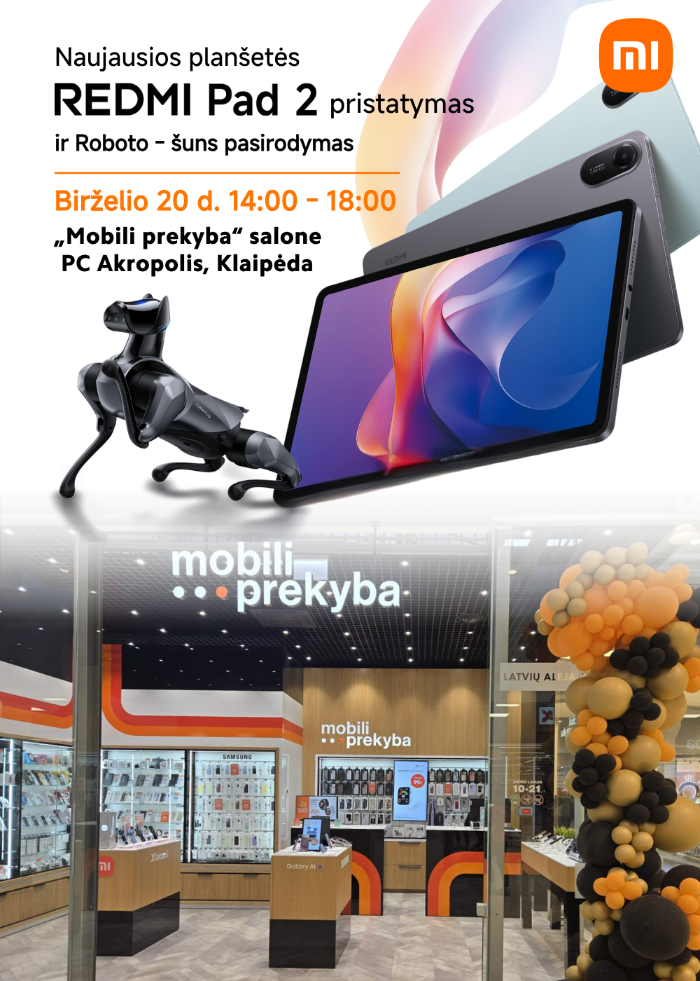 Xiaomi redmi Pad 2 planšetės pristatymo renginys Klaipėdos Akropolyje, Mobili prekyba