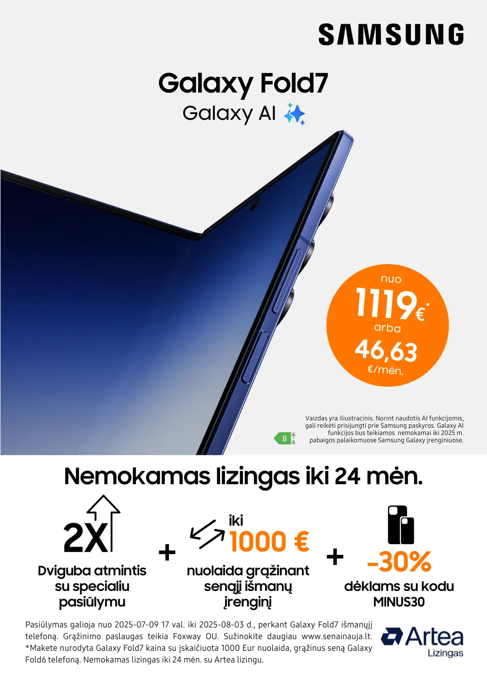 Samsung Galaxy Fold7 akcija naujiena, Mobili prekyba