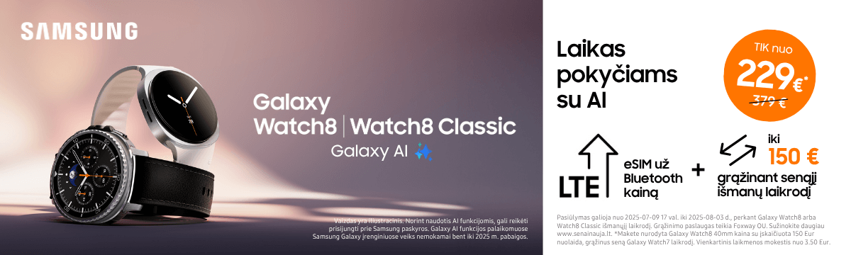 Samsung Galaxy Watch8 serija, naujiena. Mobili prekyba