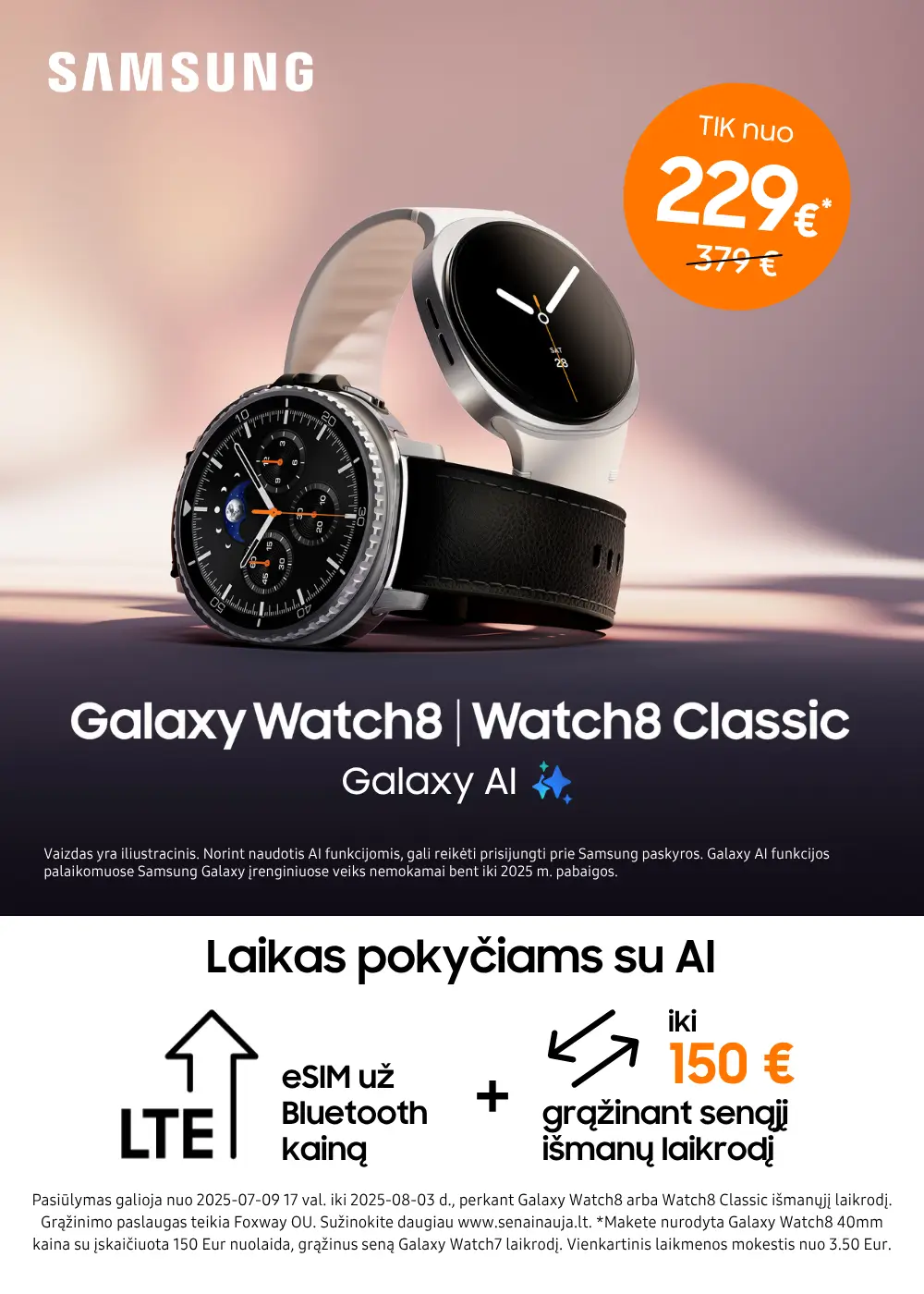 Samsung Galaxy Watch8 serija, naujiena. Mobili prekyba