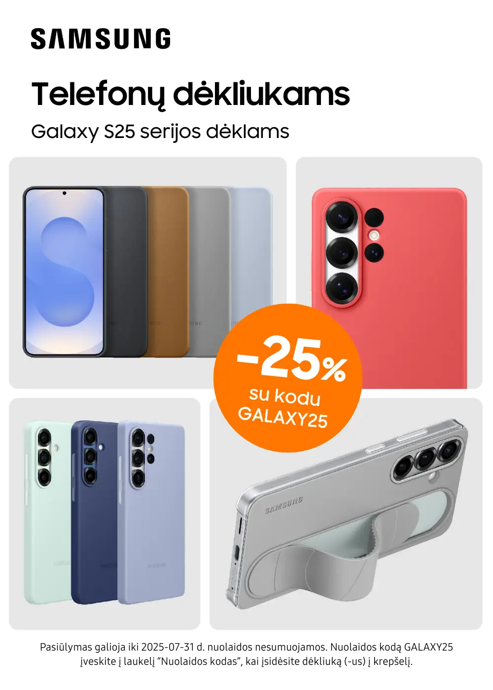 Samsung Galaxy S25 serijos d4klams -25%, Mobili prekyba