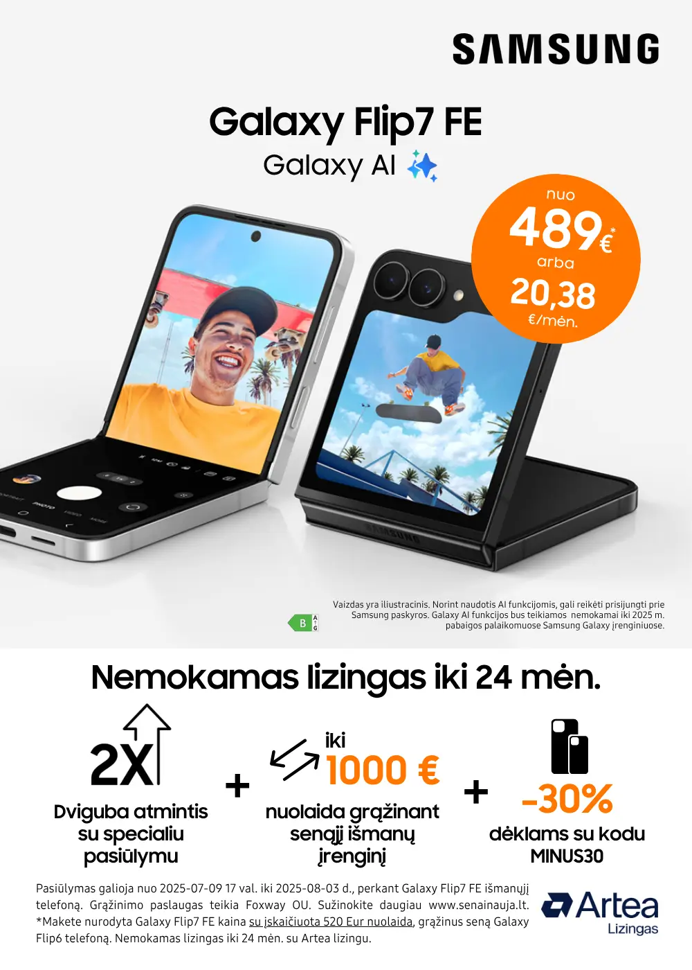 Samsung Galaxy Flip7 FE akcija, Mobili prekyba