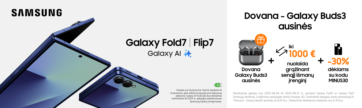 Samsung Galaxy Fold7 Flip7 akcija dovana, Mobili prekyba