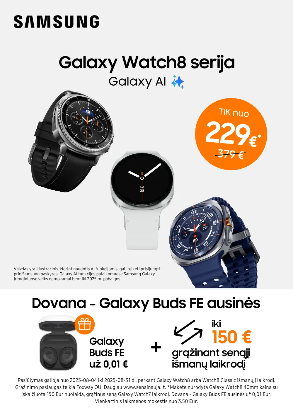 Samsung Galaxy Watch8 serija, naujiena. Mobili prekyba