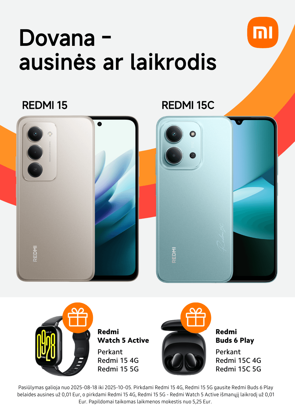 Redmi 15 ir Redmi 15C akcija naujiena dovana, Mobili prekyba