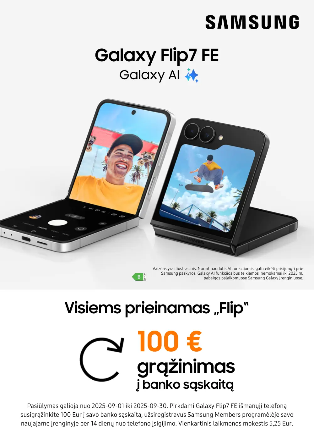 Samsung Galaxy Flip7 FE 100 Eur cashback, Mobili prekyba