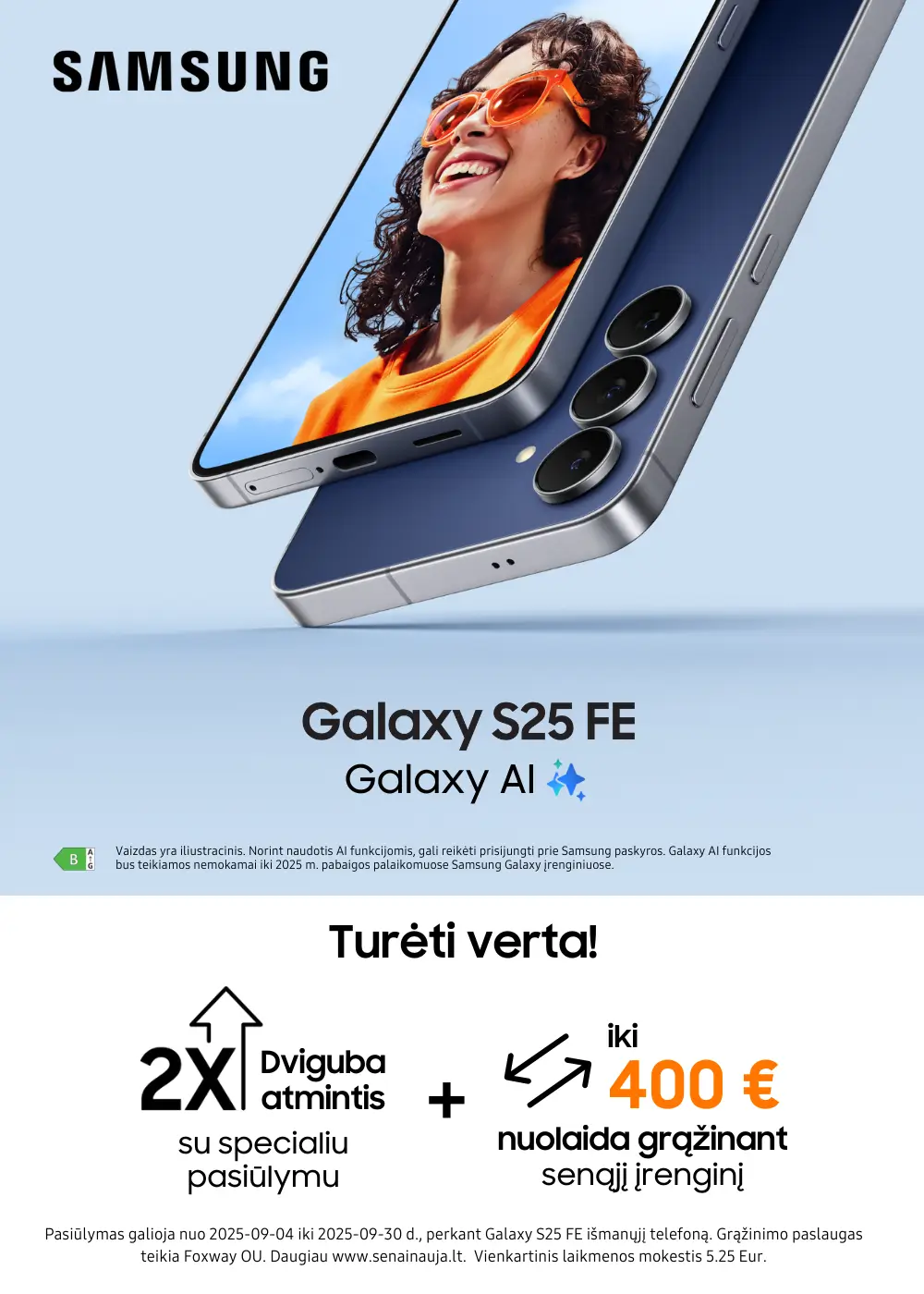 Samsung Galaxy S25 FE akcija, naujiena, Mobili prekyba