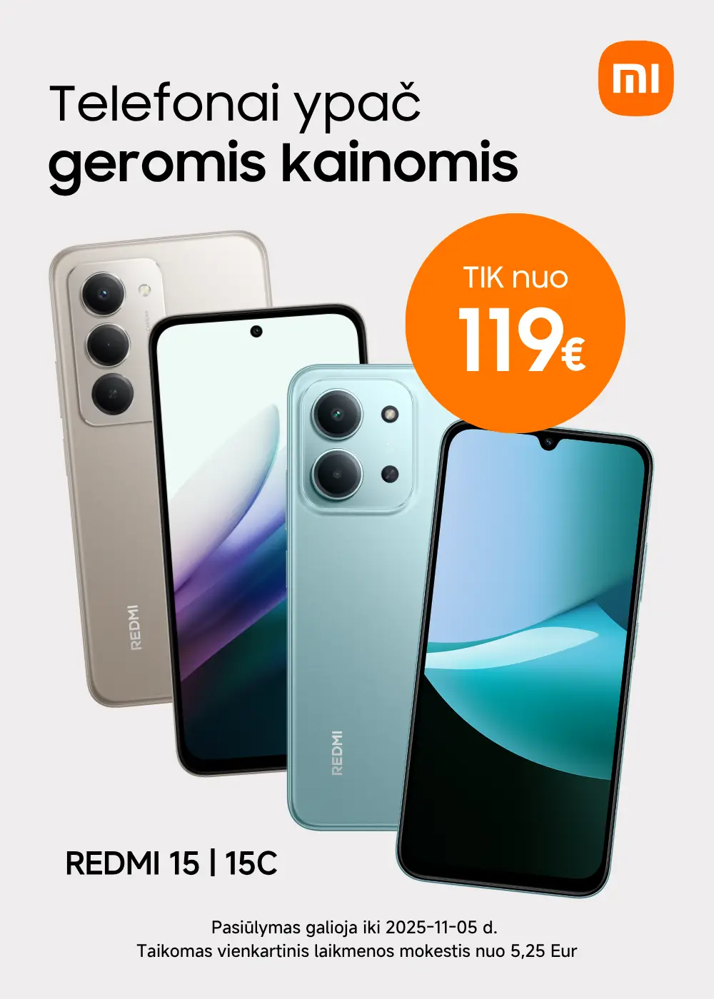 Redmi 15 ir Redmi 15C akcija, Mobili prekyba