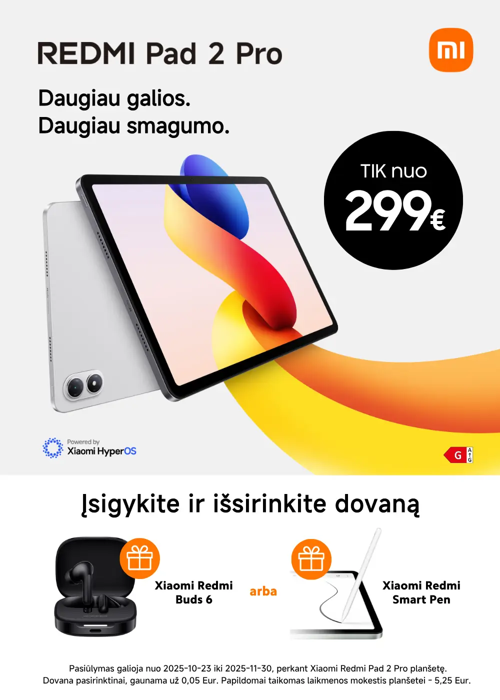 Redmi Pad 2 Pro akcija dovana, Mobili prekyba