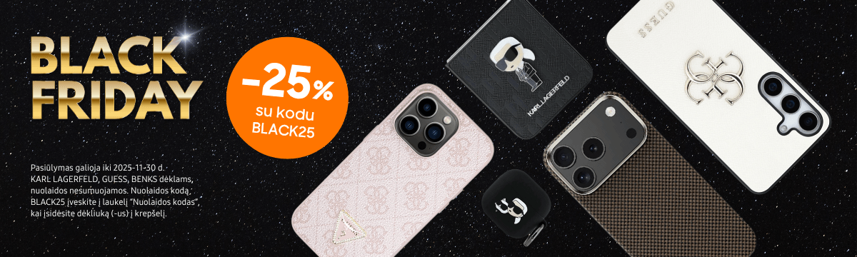 25% nuolaida BENKS, GUESS, KARL LAGERFELD dėklams, Mobili prekyba