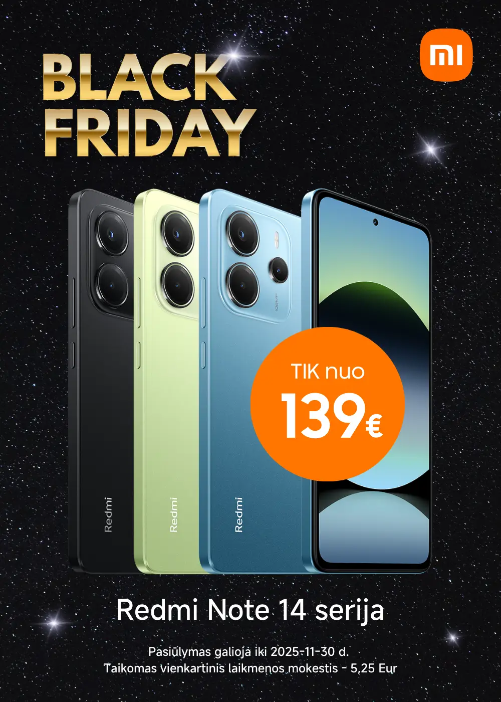 Xiaomi Redmi Note 14 serija, akcija, Mobili prekyba