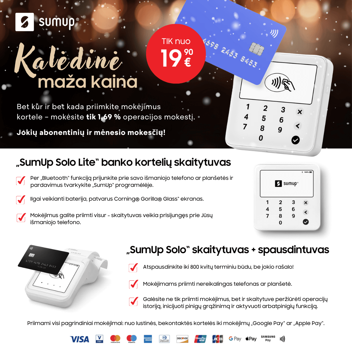 Sumup kortelių skaitytuvai - bet kokio tipo verslui, Mobili prekyba