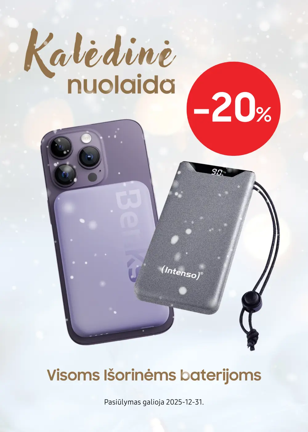 Visoms išorinėms baterijoms 20proc nuolaida, Mobili prekyba