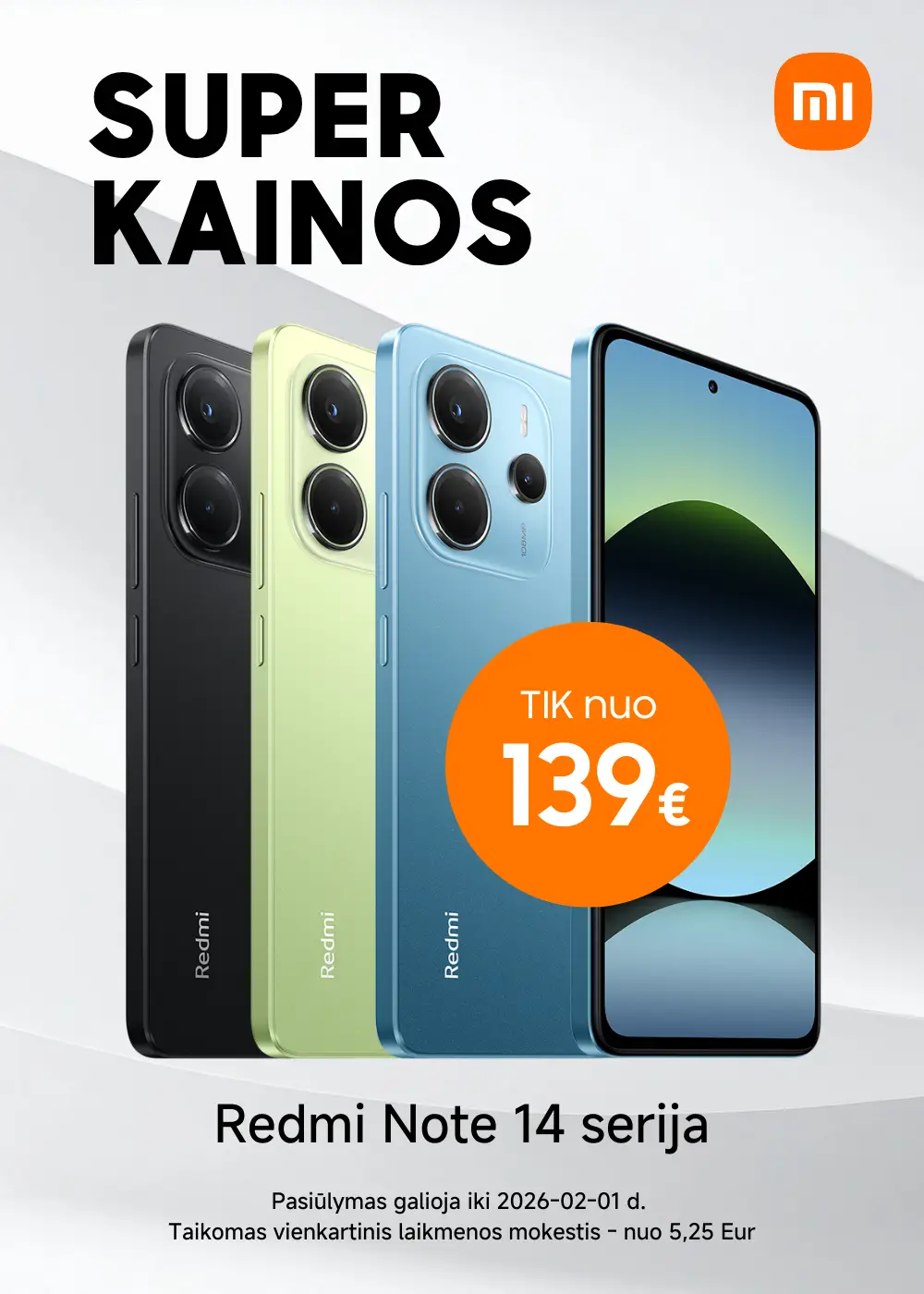 Xiaomi Redmi Note 14 serija, akcija, Mobili prekyba