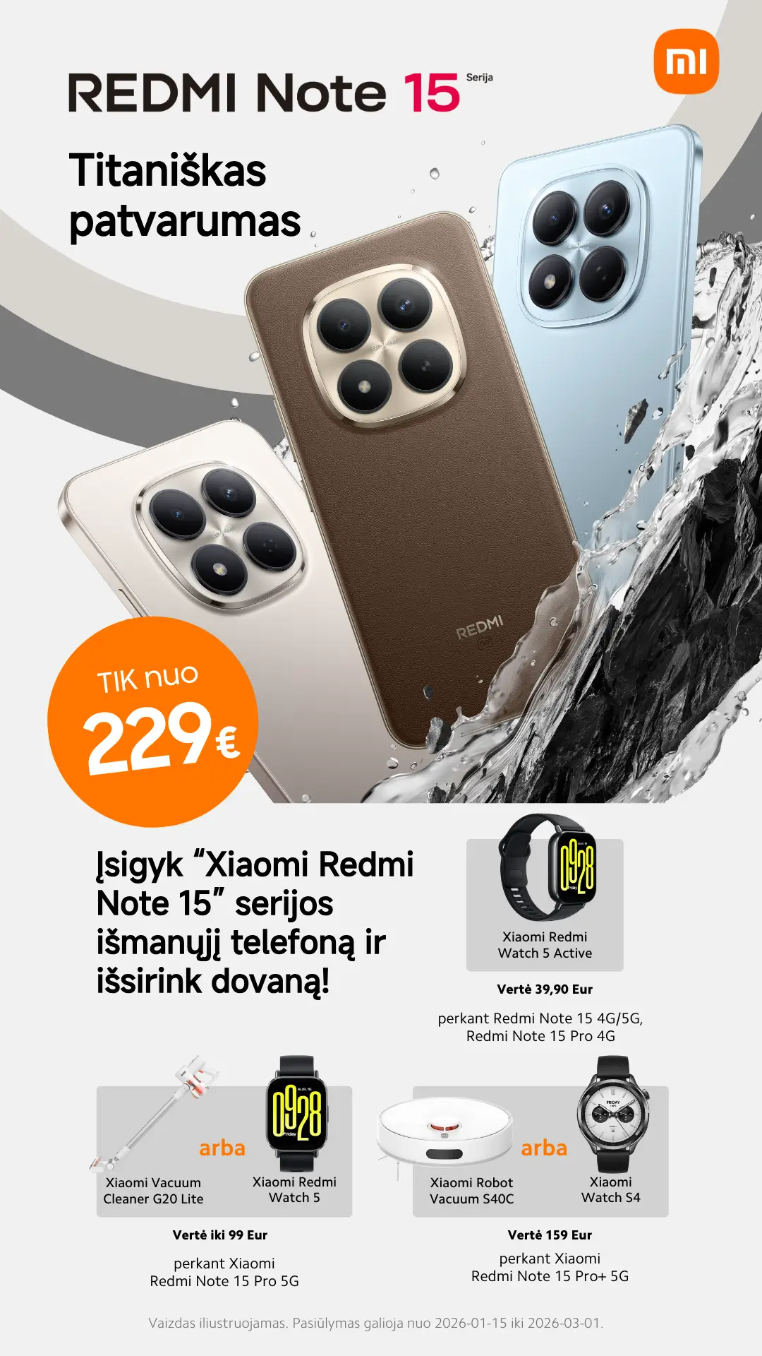 Xiaomi Redmi Note 15 serija su dovanomis, Mobili prekyba