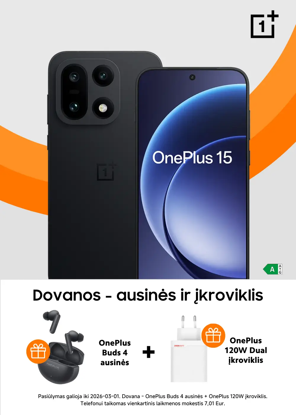 OnePlus 15 telefonas su dovanomis, Mobili prekyba