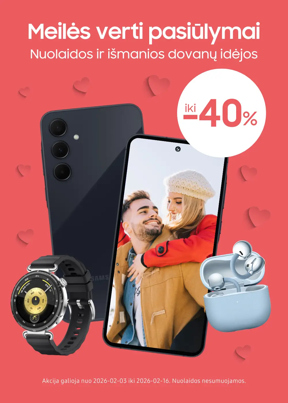 Valentino dienos pasiūlymai telefonams, laikrodžiams, Mobili prekyba