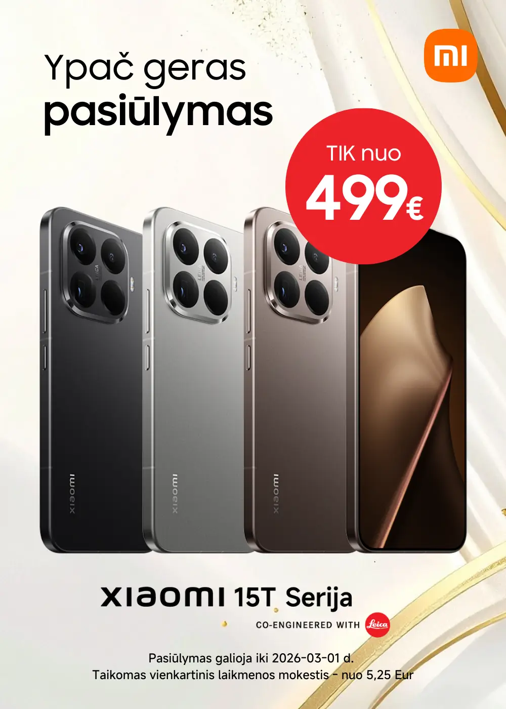 Xiaomi 15T serija nuo 499 Eur, Mobili prekyba