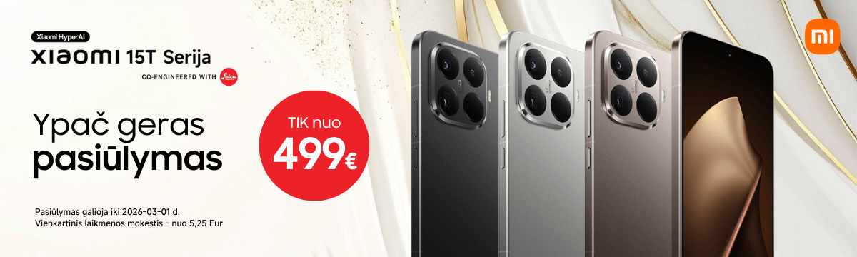 Xiaomi 15T serija nuo 499 Eur, Mobili prekyba