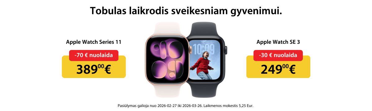 Apple Watch SE 3 ir Apple Watch Series 11 akcija, Mobili prekyba