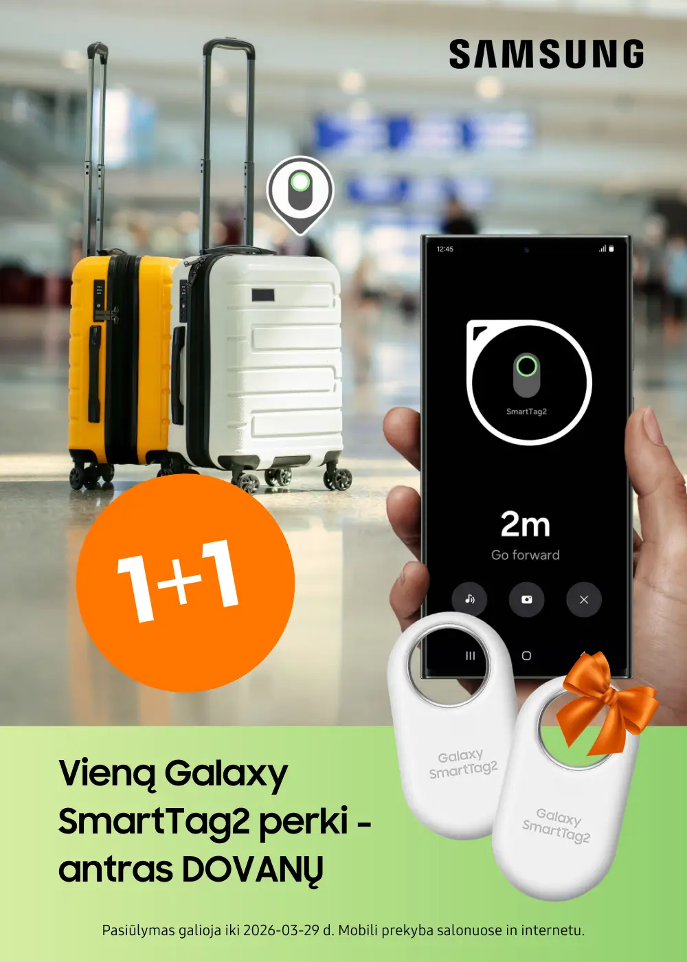 Perkant vieną Samsung Galaxy SmartTag2 - antras dovanų, Mobili prekyba
