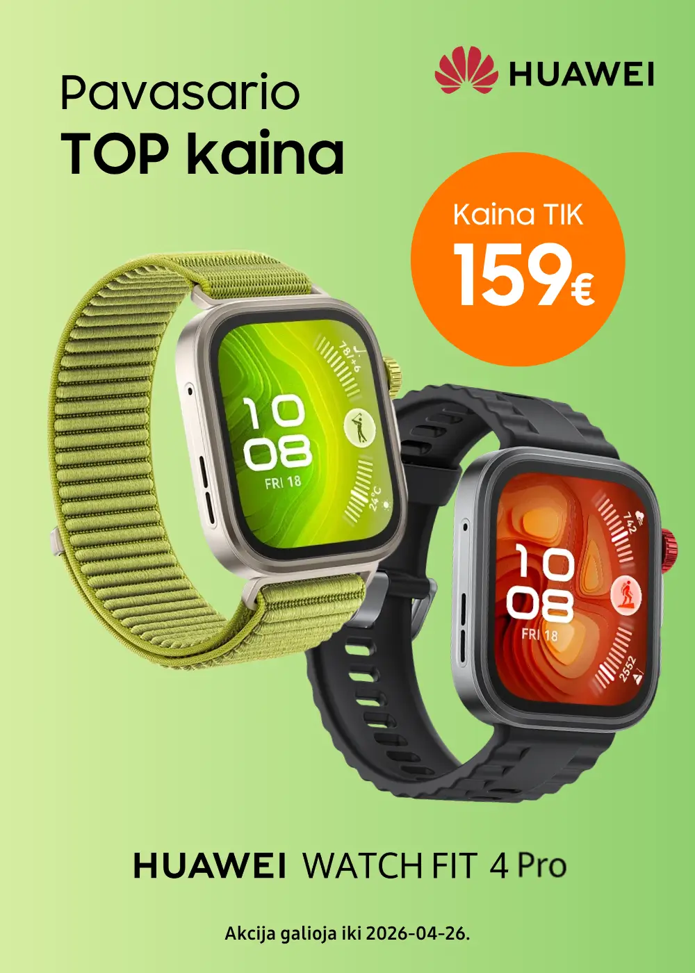 Huawei Watch Fit 4 Pro gera kaina, Mobili prekyba