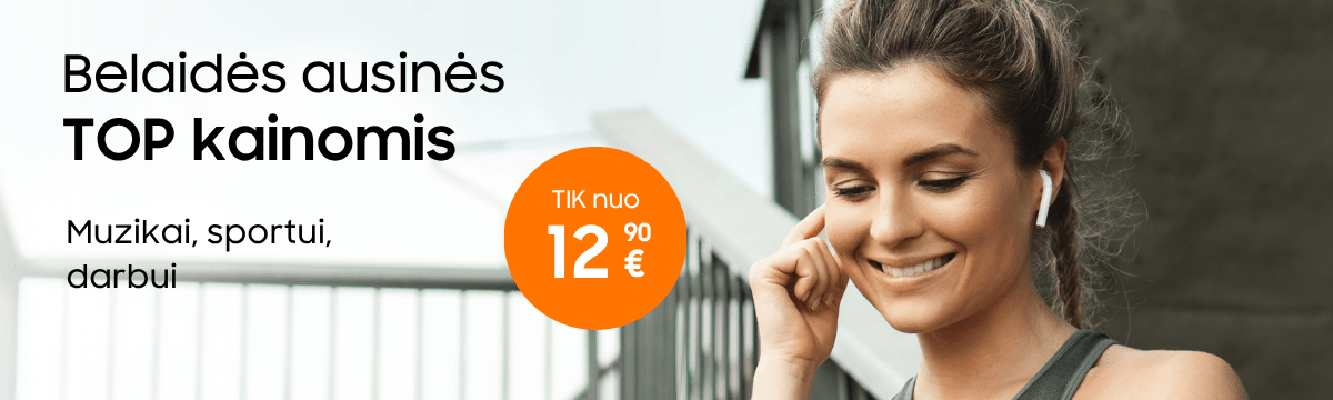 Belaidės ausinės TOP kainomis, nuo 12,90 Eur, Mobili prekyba