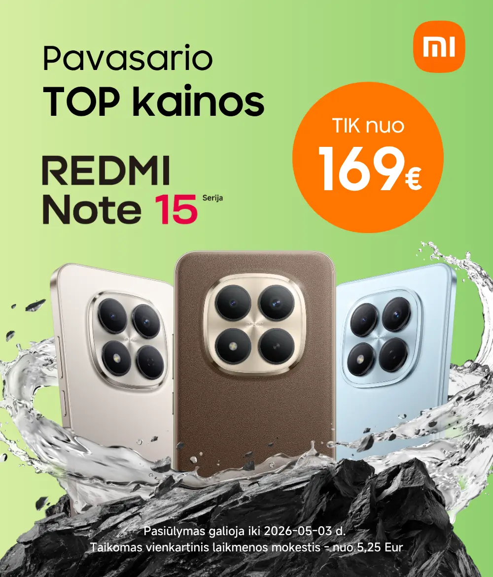 Xiaomi Redmi Note 15 serija TOP kainomis, Mobili prekyba