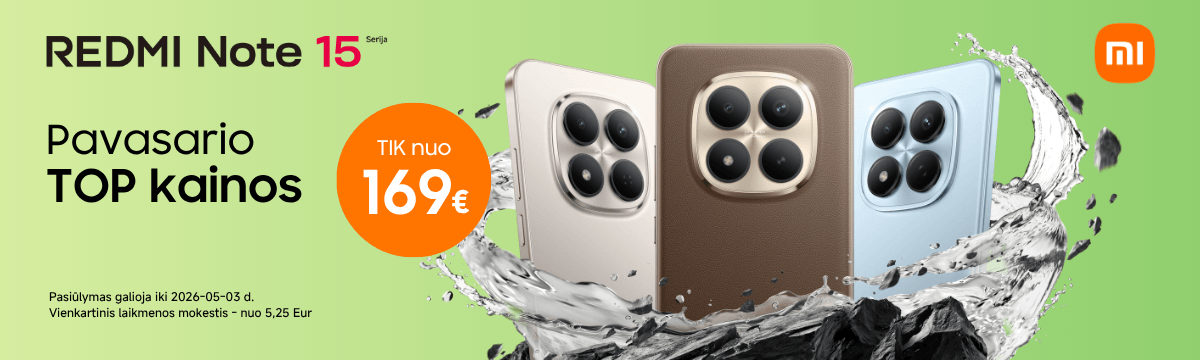 Xiaomi Redmi Note 15 serija TOP kainomis, Mobili prekyba
