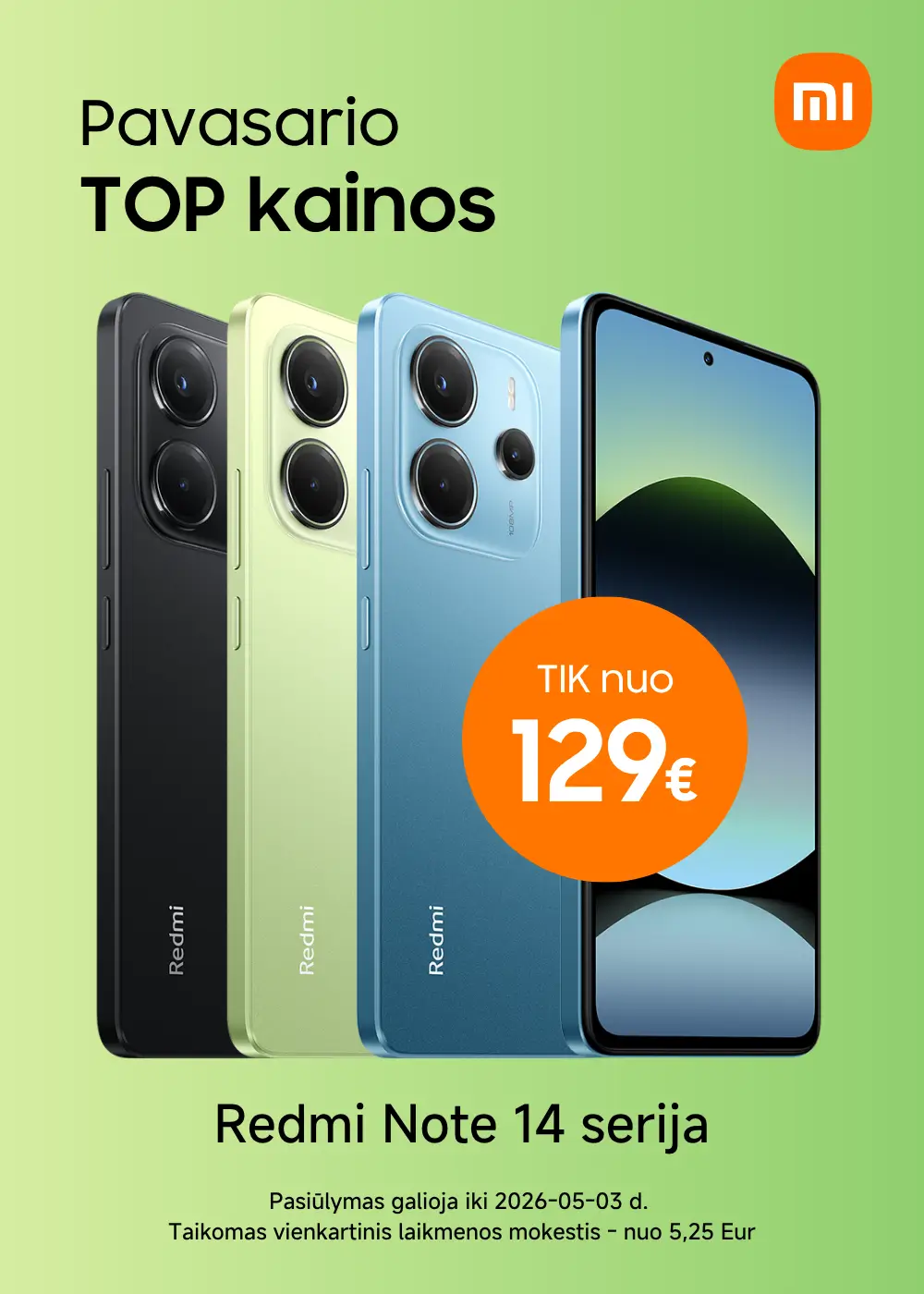 Xiaomi Redmi Note 14 serija, akcija, Mobili prekyba