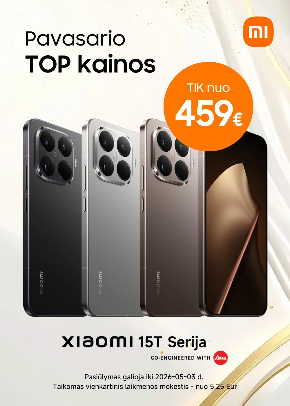 Xiaomi 15T serija nuo 459 Eur, Mobili prekyba