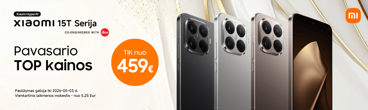 Xiaomi 15T serija nuo 459 Eur, Mobili prekyba